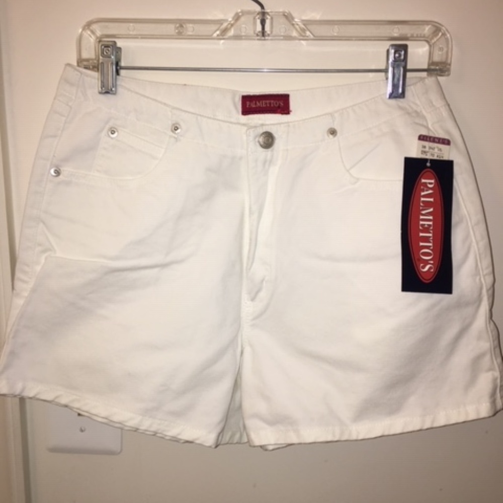 🌞 *NWT* PALMETTO'S White Cotton Summer Shorts 11 Lightweight and Comfy NOS